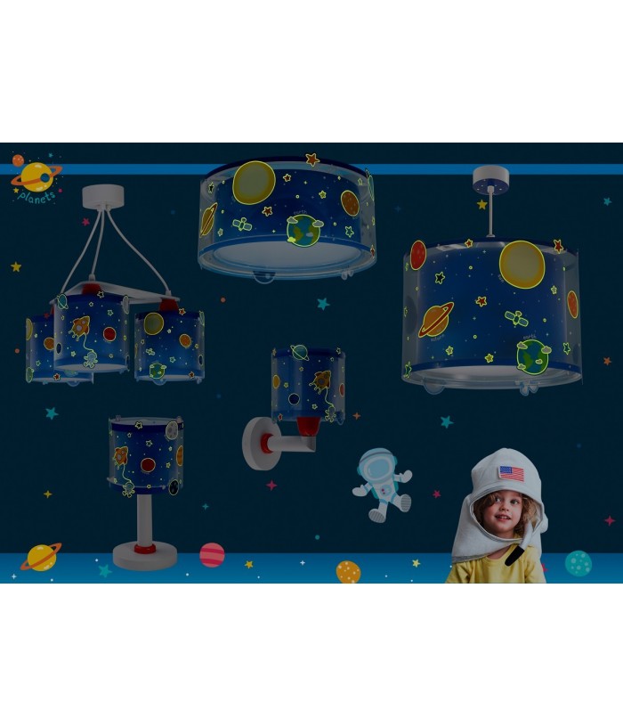 Lámpara de techo infantil Planets Planetas sistema solar