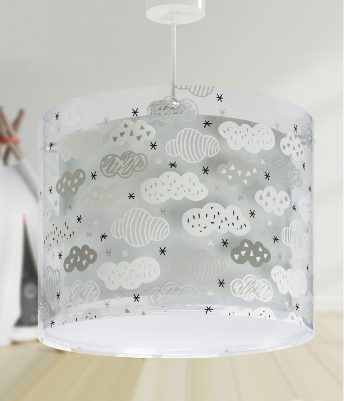 Kinder-Deckenlampe Clouds Wolke grau