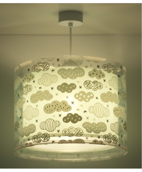 Lustre et lampe suspension enfant Clouds Nuages vert