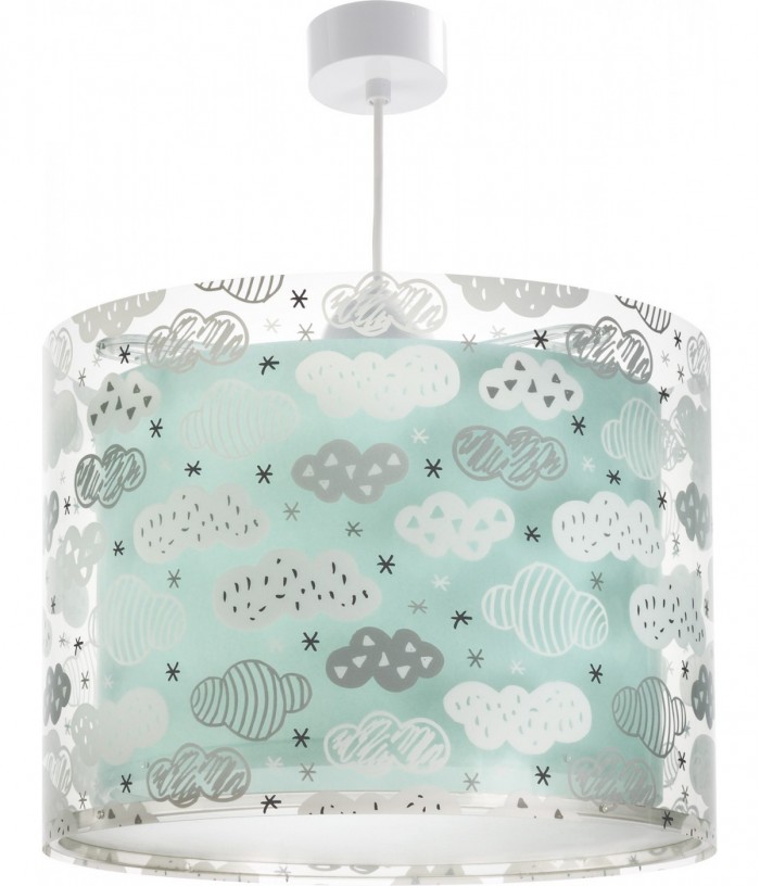 Lustre et lampe suspension enfant Clouds Nuages vert