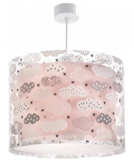 Lustre et lampe suspension enfant Clouds Nuages rose