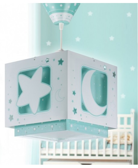 Lampada da soffitto a sospensione per bambini Moonlight luna e stelle verde