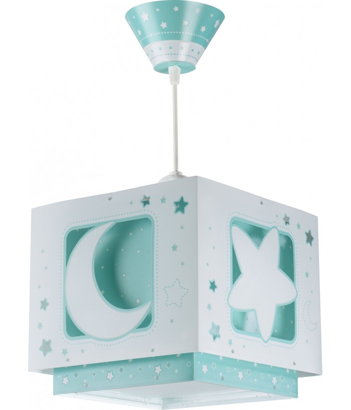 Lampada a sospensione per bambini Moonlight luna e stelle verde