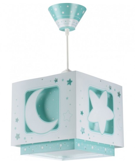 Lustre et lampe suspension enfant Moonlight lune et étoiles vert