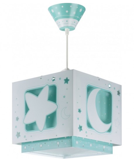 Lámpara de techo infantil Moonlight Luna y Estrellas verde