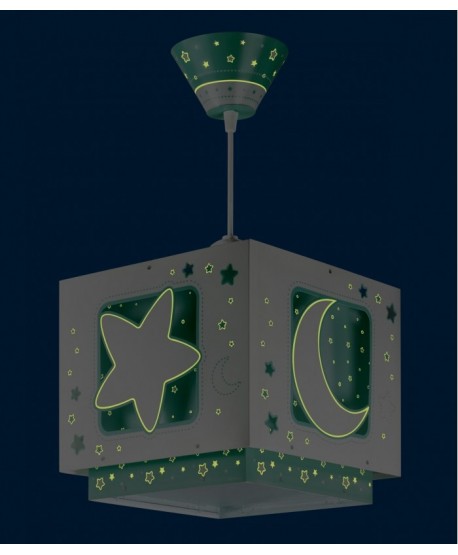Lampada da soffitto a sospensione per bambini Moonlight luna e stelle verde