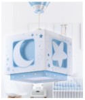 Lustre et lampe suspension enfant Moonlight lune et étoiles bleu