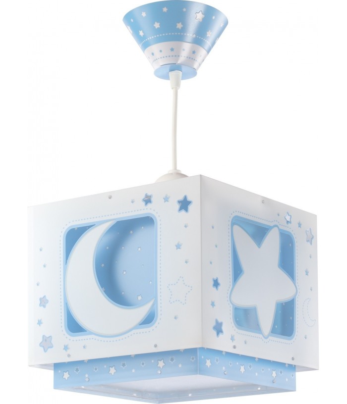 Lámpara de techo infantil Moonlight Luna y Estrellas azul