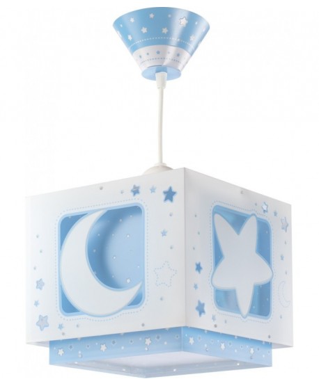 Lámpara de techo infantil Moonlight Luna y Estrellas azul