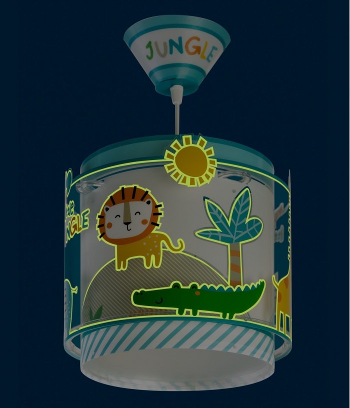 Lustre et lampe suspension enfant Little Jungle animaux de la jungle