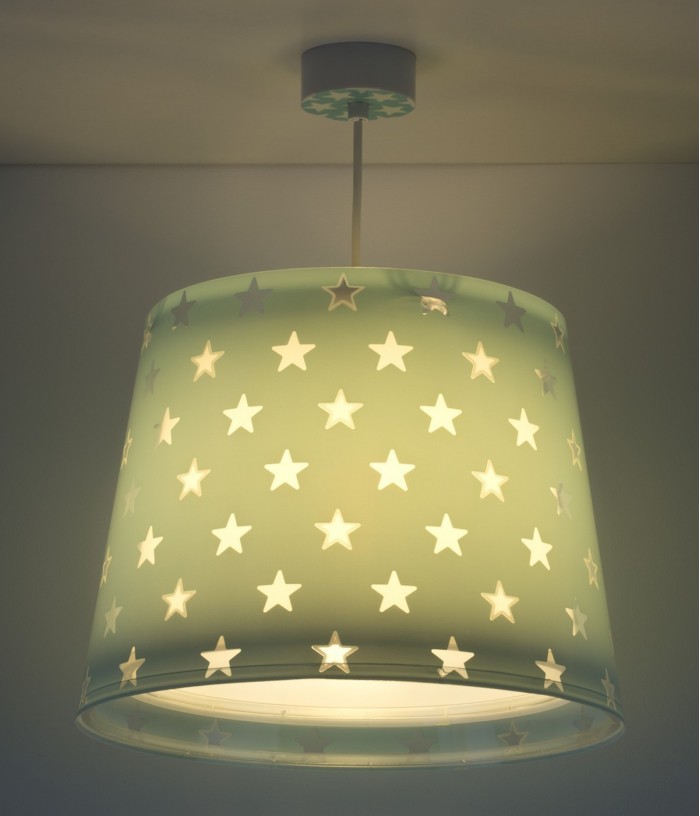 Lampada da soffitto a sospensione per bambini Stars Stelle verde