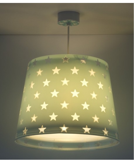 Lampada da soffitto a sospensione per bambini Stars Stelle verde