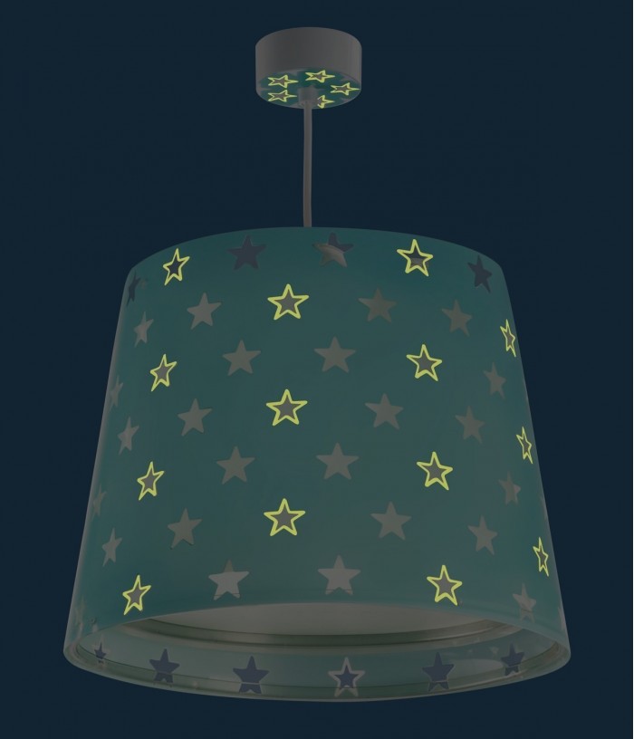 Lampada da soffitto a sospensione per bambini Stars Stelle verde