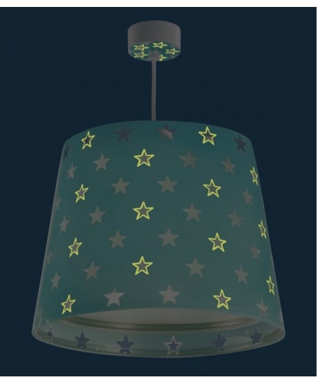 Lampada da soffitto a sospensione per bambini Stars Stelle verde