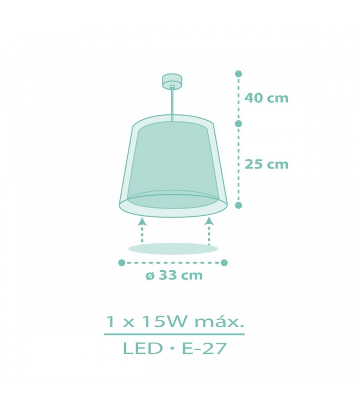 Lampada da soffitto a sospensione per bambini Stars Stelle verde
