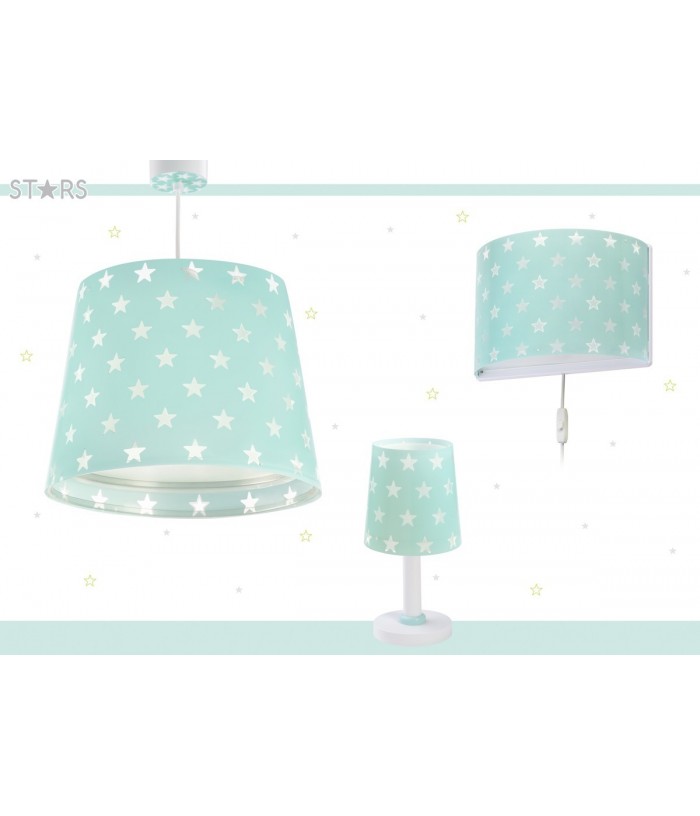 Lampada da soffitto a sospensione per bambini Stars Stelle verde