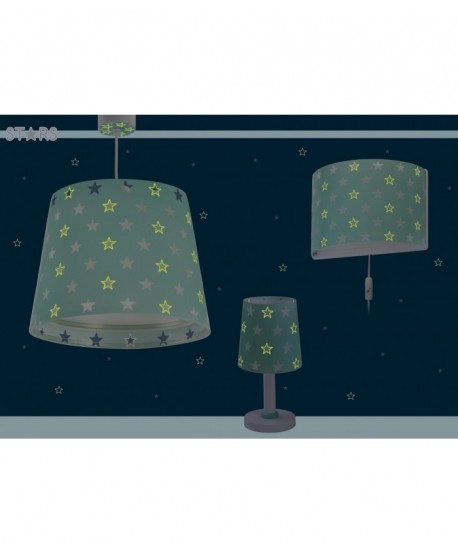 Lampada da soffitto a sospensione per bambini Stars Stelle verde