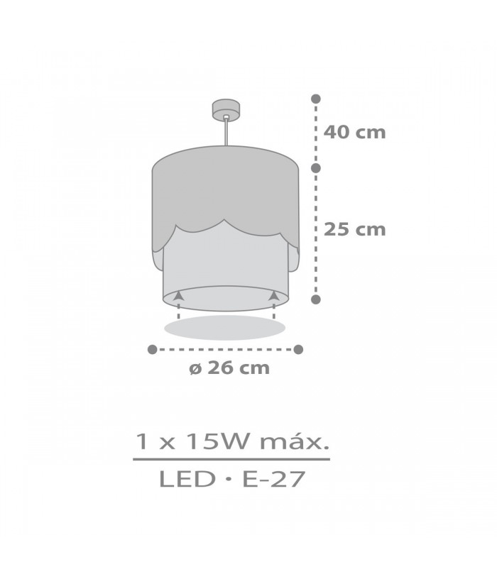Lámpara de techo infantil Moon Luna gris