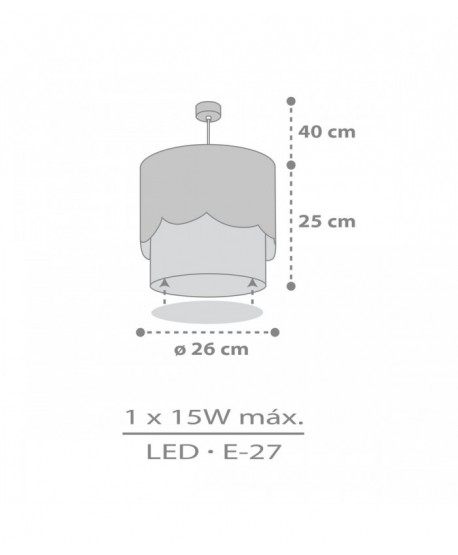 Lámpara de techo infantil Moon Luna gris