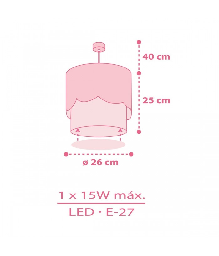 Lámpara de techo infantil Moon Luna rosa