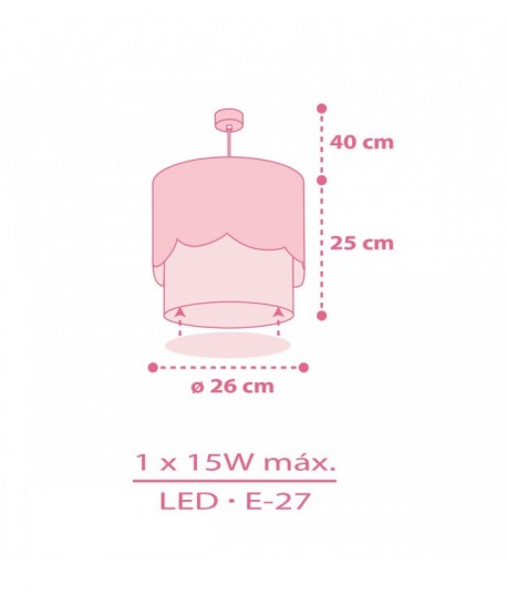 Lámpara de techo infantil Moon Luna rosa