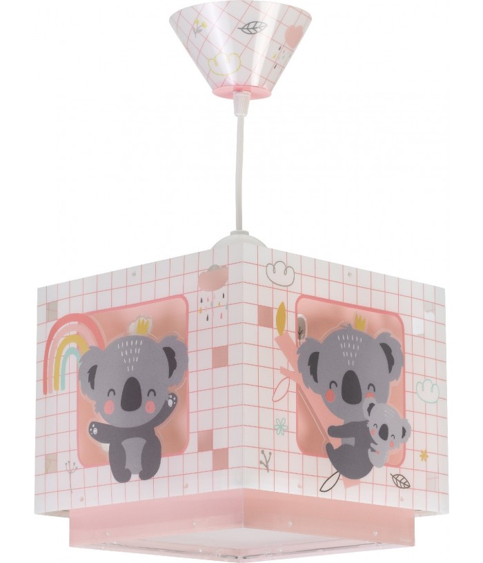 Lámpara de techo infantil Koala rosa