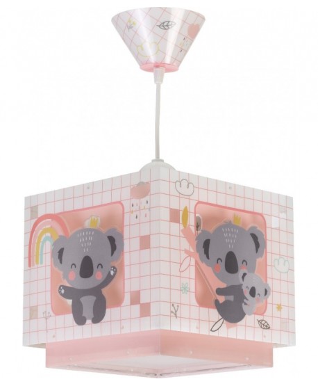 Lámpara de techo infantil Koala rosa