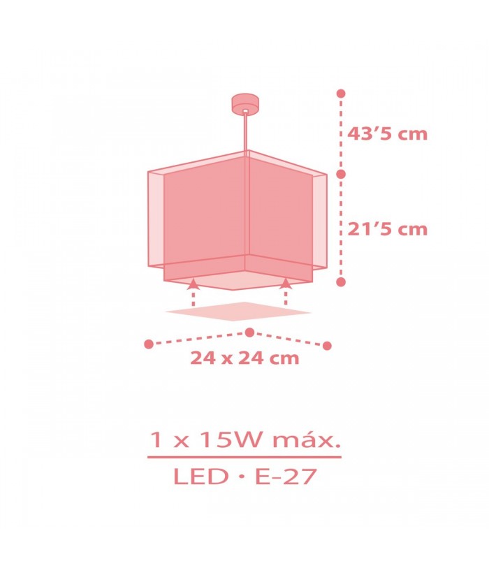 Lámpara de techo infantil Koala rosa