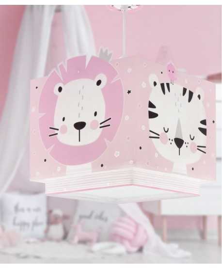 Lámpara de techo infantil Baby Jungle animales bosque rosa