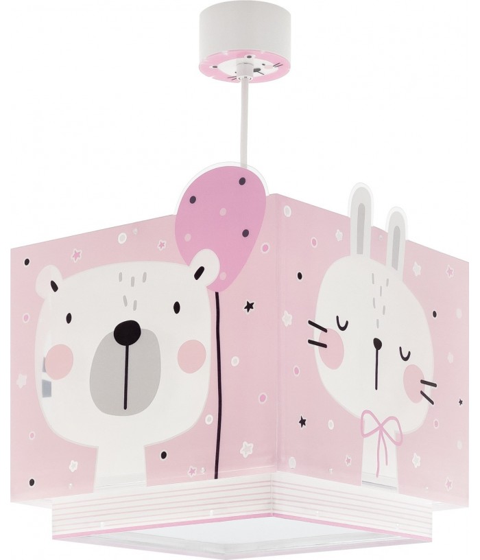 Lámpara de techo infantil Baby Jungle animales bosque rosa