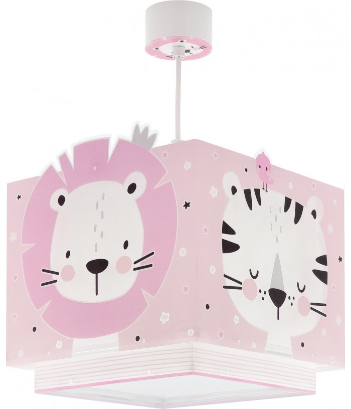 Lámpara de techo infantil Baby Jungle animales bosque rosa