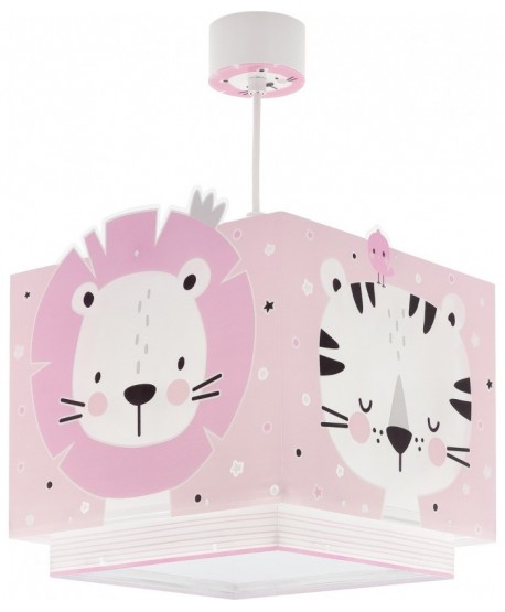 Lámpara de techo infantil Baby Jungle animales bosque rosa