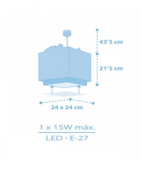Lámpara de techo infantil Baby Jungle animales bosque azul