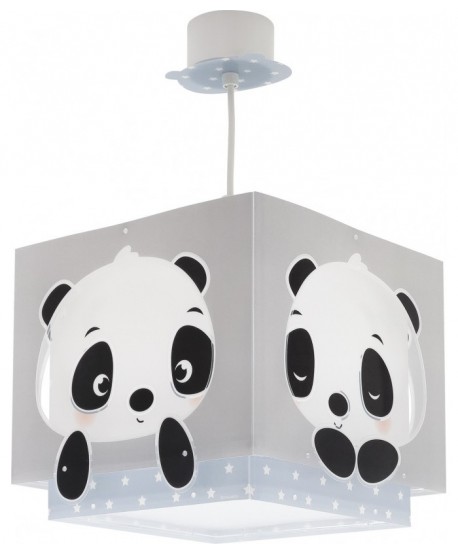 Lustre et lampe suspension enfant Panda bleu