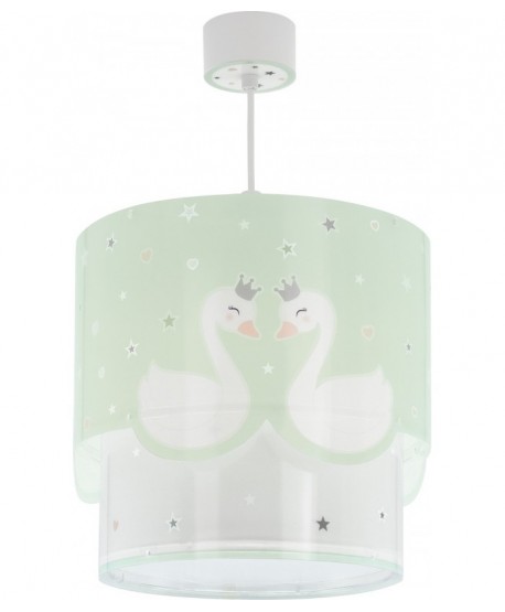 Lustre et lampe suspension enfant Sweet Love Cygne vert