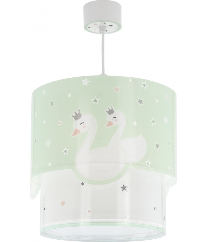 Candeeiro teto infantil Sweet Love Cisne verde