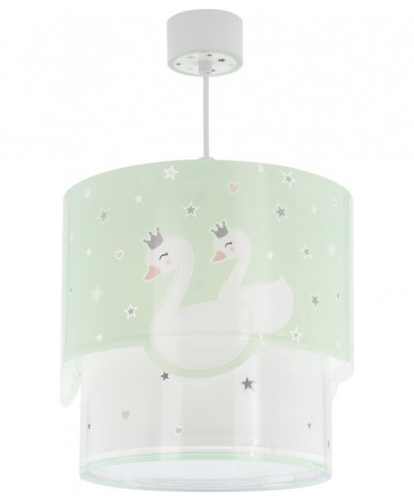 Candeeiro teto infantil Sweet Love Cisne verde