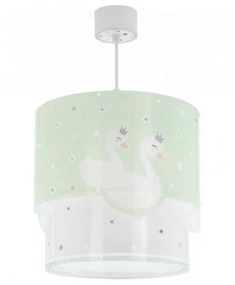 Lustre et lampe suspension enfant Sweet Love Cygne vert