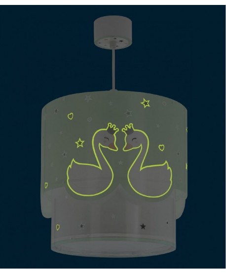 Lampada da soffitto per Bambini Sweet Love Cigno verde