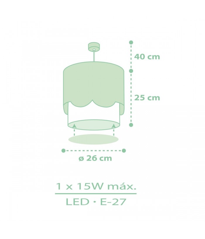 Lámpara de techo infantil Sweet Love Cisnes Verde