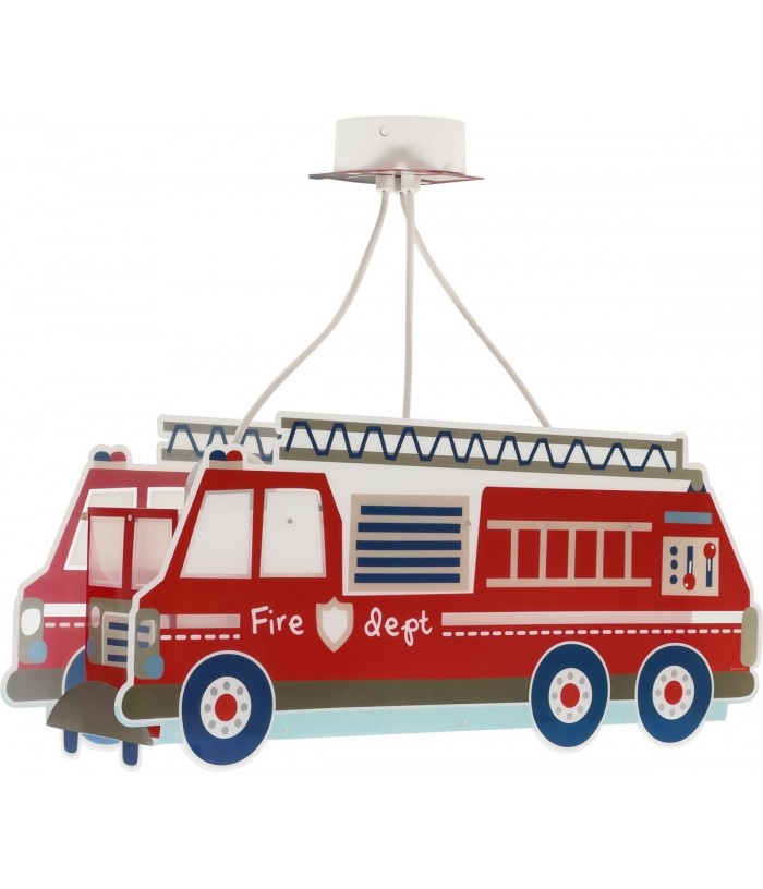 Lustre et lampe suspension enfant Fire Truck camion de pompier