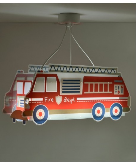 Lustre et lampe suspension enfant Fire Truck camion de pompier