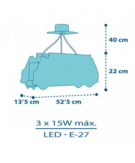Lámpara de techo Infantil Fire Truck Camión Bomberos