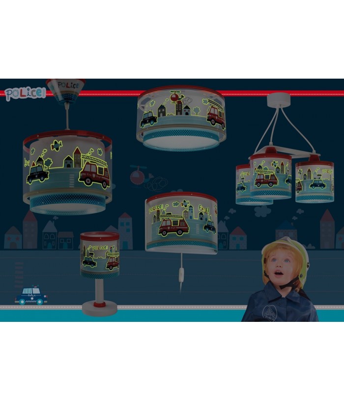 Lustre et lampe suspension enfant Fire Truck camion de pompier