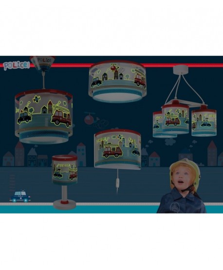 Lustre et lampe suspension enfant Fire Truck camion de pompier