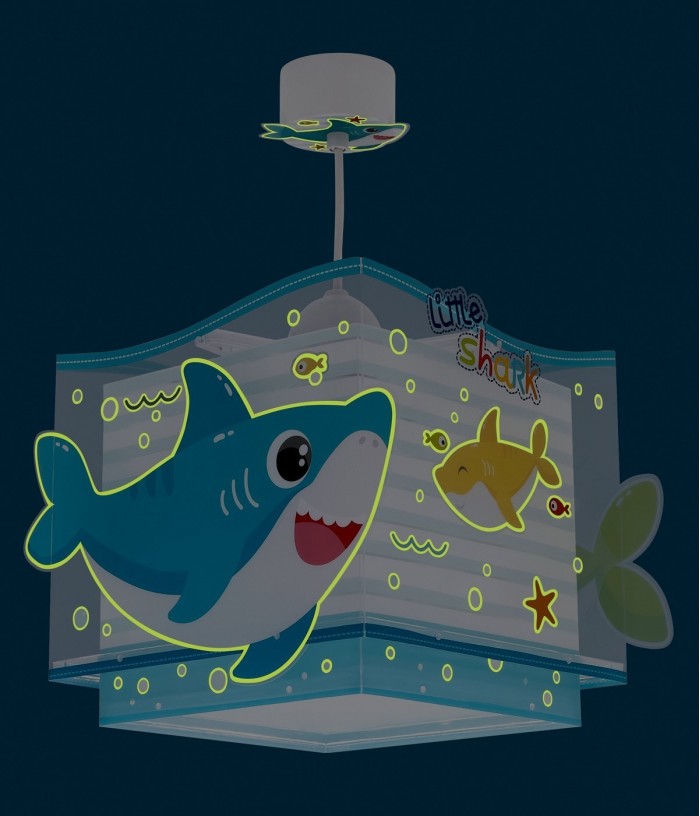 Lámpara de techo infantil Little Shark Pequeño Tiburón