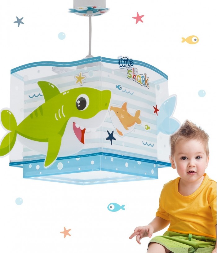 Lámpara de techo infantil Little Shark Pequeño Tiburón