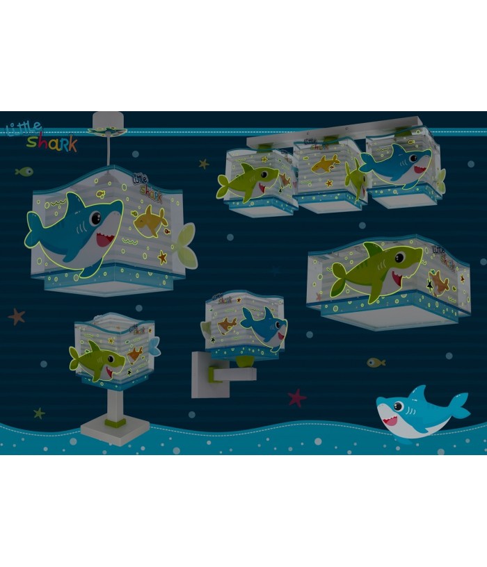 Lámpara de techo infantil Little Shark Pequeño Tiburón