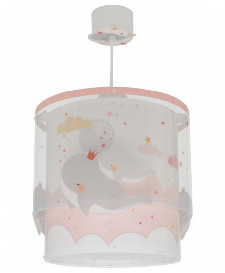 Children's hanging lamp Whale Dreams pink