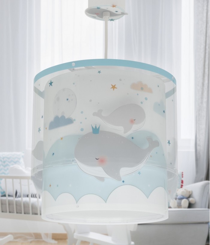 Children's hanging lamp Whale Dreams blue